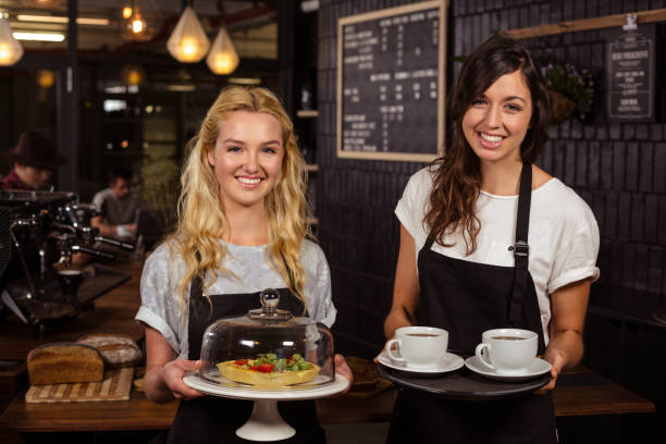 waitresses presenting coffee and pie