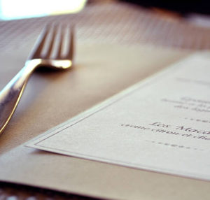 Dinner menu for special occasion